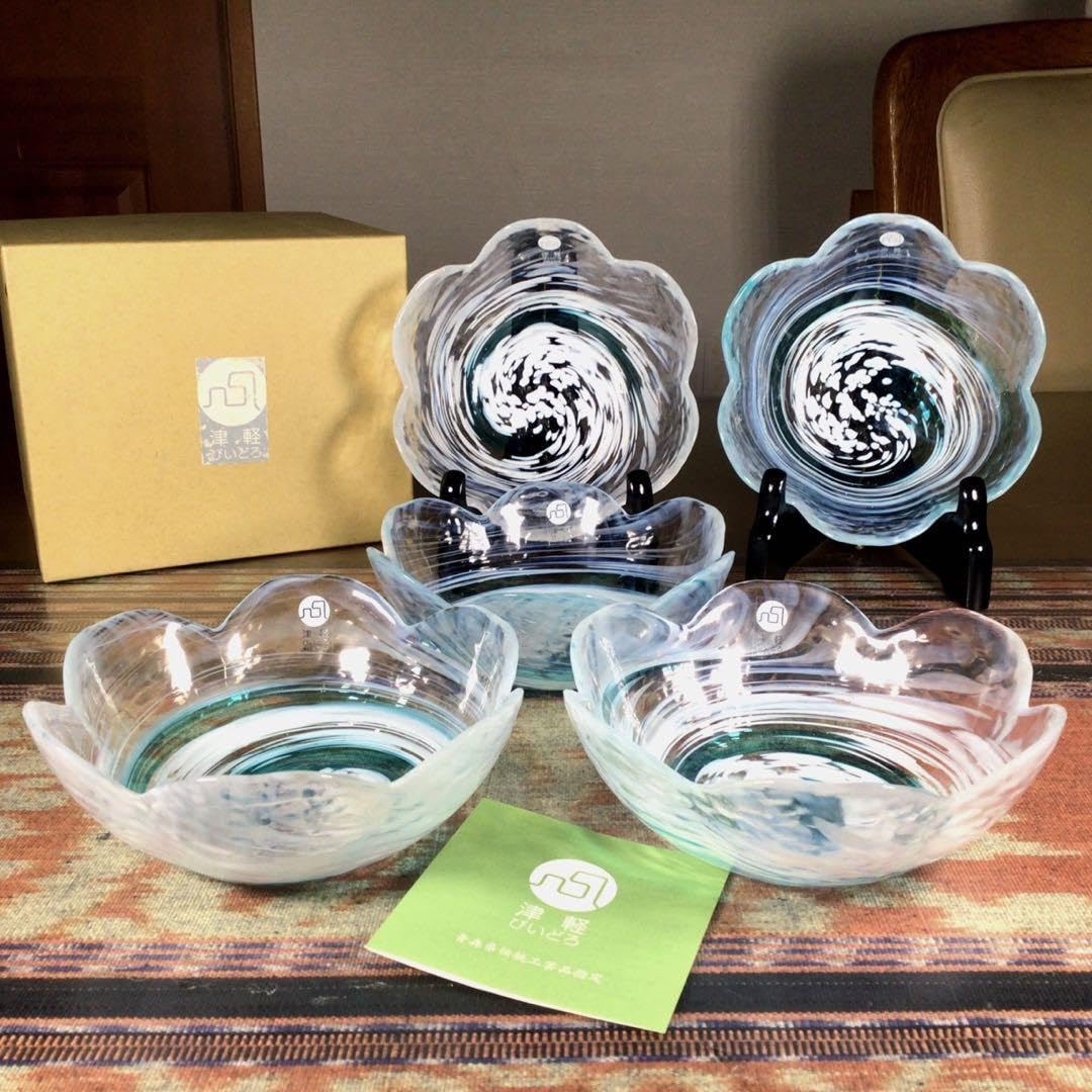 Amazon.co.jp: 津軽びいどろ 北洋硝子 × 石塚硝子 小鉢 5枚